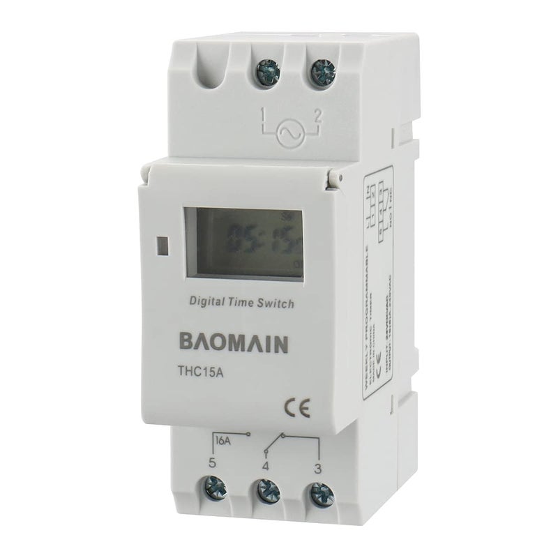 Baomain THC15A DC/AC 24V Digital LCD Power Programmable Timer Time Switch Relay 16A Amp - Image 1
